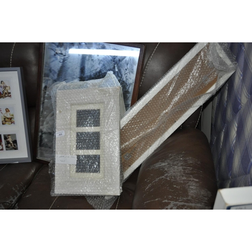 815 - 2 X PHOTO FRAMES AND FRAMED WALL MIRROR