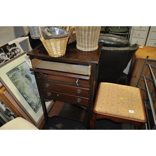 829 - 4 DRAWER EDWARDIAN MUSIC CABINET