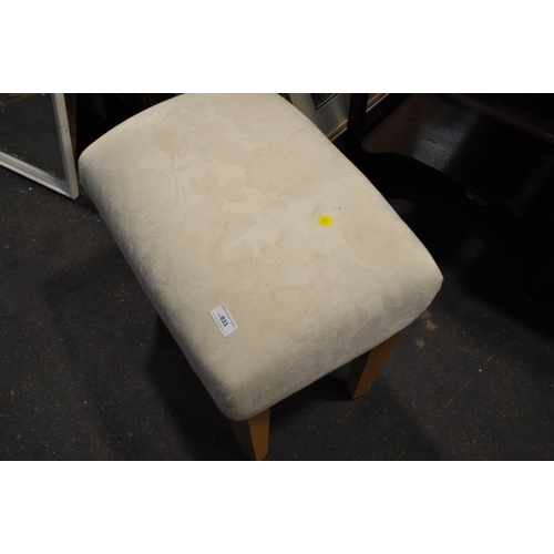 831 - UPHOLSTERED PINE FOOTSTOOL