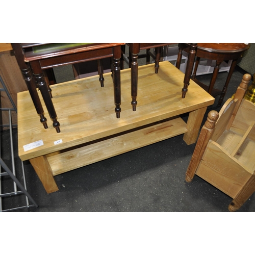 833 - 2 TIER OAK COFFEE TABLE