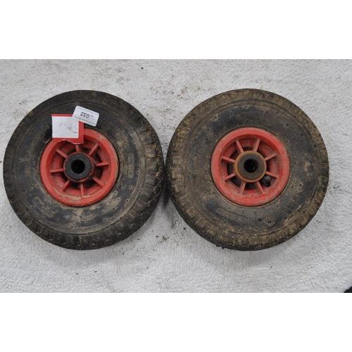 32 - PAIR OF SACK BARROW WHEELS AND TYRES