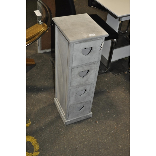 689 - 4 DRAWER HEART SHAPED CABINET