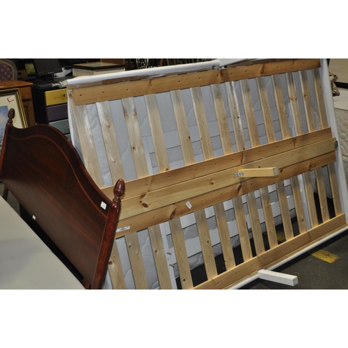 690 - LARGE DARKWOOD  DOUBLE HEADBOARD