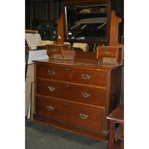 705 - EDWARDIAN MAHOGANY MIRRORED CHEST