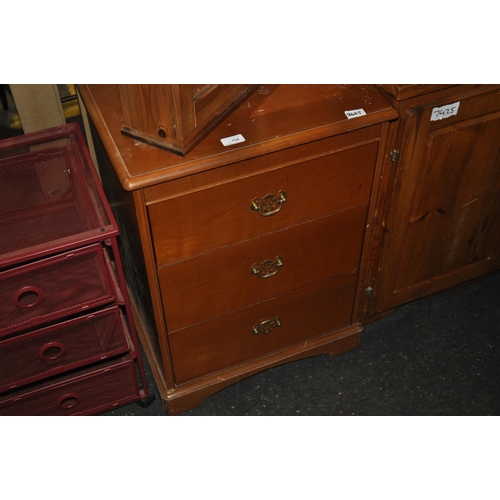 758 - STAG 3 DRAWER BEDSIDE CABINET