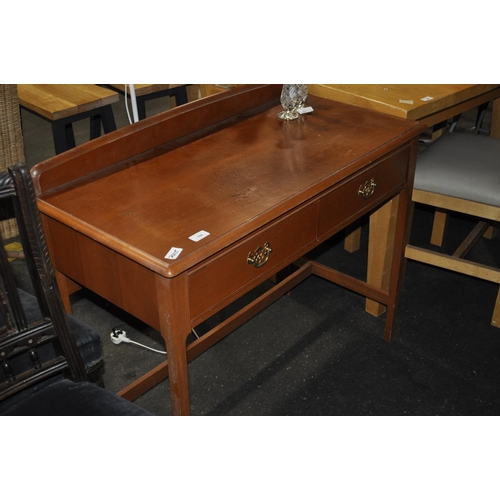 764 - MAHOGANY EFFECT 2 DRAWER HALL TABLE