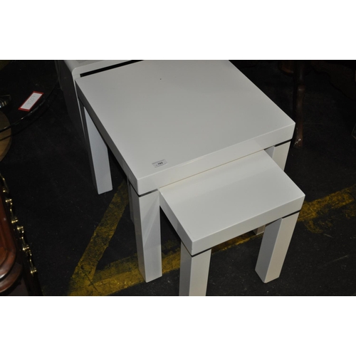 789 - 2 HEAVY WHITE IKEA TABLES