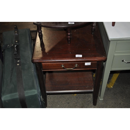 843 - MAHOGANY SINGLE DRAWER SIDE TABKLE