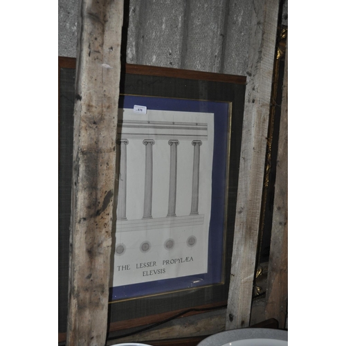 878 - FRAMED AND GLAZED CORINTHIAN COLUMN PRINT