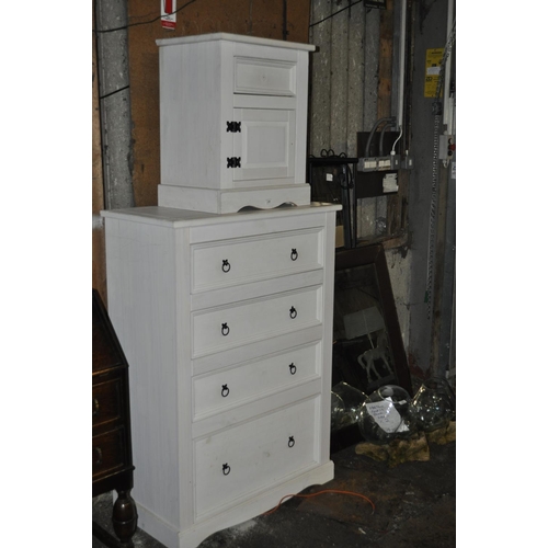 884 - LARGE 4 DRAWER CHEST AND BEDSIDE