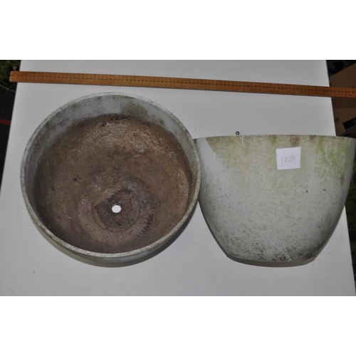 12 - PAIR OF RESIN COMPOSITE PLANTERS APPROX 12 INCH