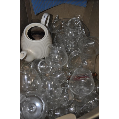 324 - BOX INC WINE GLASSES AND TEAPOTS