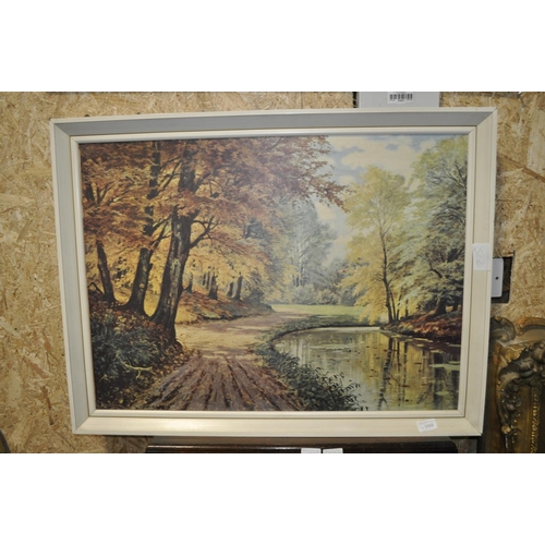 1068 - LARGE 70S STREAM AND WOODLAND SCENE