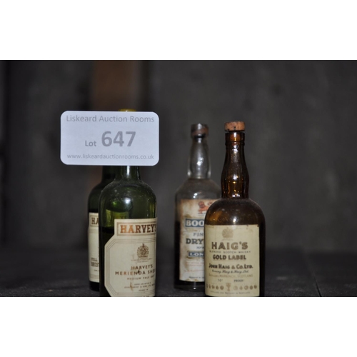 647 - 4 X XSMALL COLLECTABLES INC HARVEYS DRY GIN AND HAIG