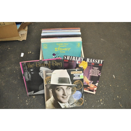 297 - LARGE QUANTITY OF LPS, INC BILL CROSBY, ELVIS, SHIRLEY BASSEY, DISNEY AND MANY MORE