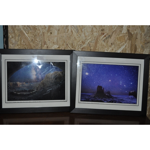 1023 - 2 X FRAMED MOON VIEW PRINTS