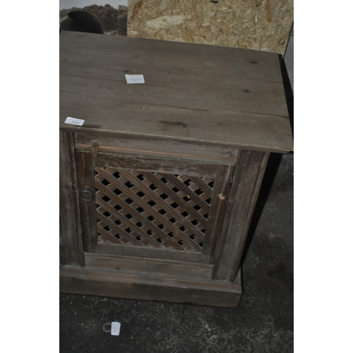 1041 - MAXICAN PINE LATTICED DOOR CABINET