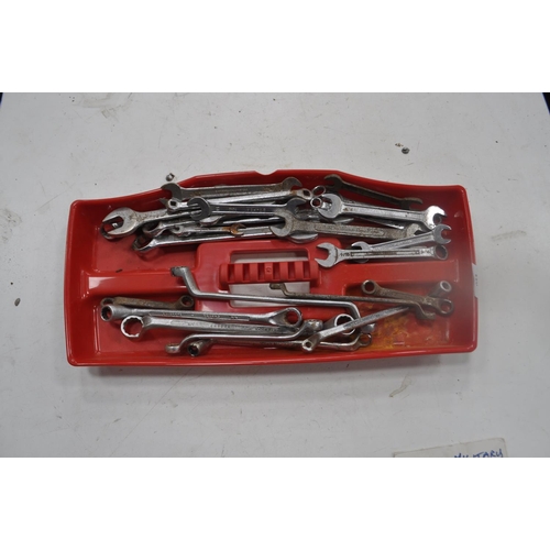 33 - TRAY OF SPANNERS AND RING SPANNERS