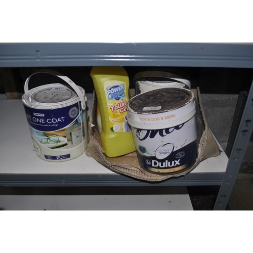 106 - QTY OF PAINTS AND TOILET GEL