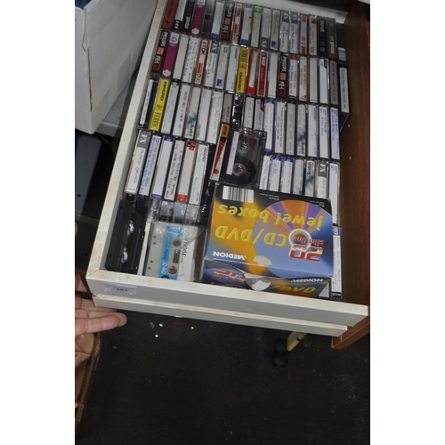 167 - DRAWER FULL OF CASSETTE TAPES