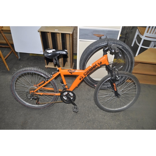 2 - TEENAGERS ORANGE BIKE WITH SPARE TYRES