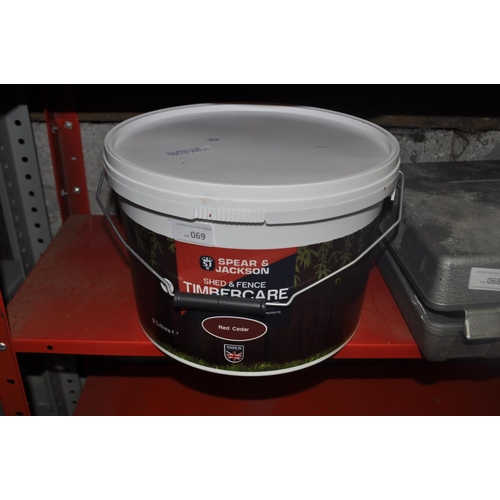 69 - TUB OF TIMBER CARE. RED CEDAR FENCE PAINT