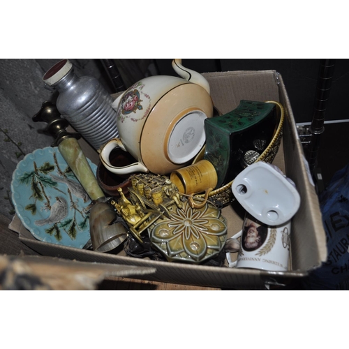 249 - MIXED BOX OF CHINA AND HOT WATER BOTTLE