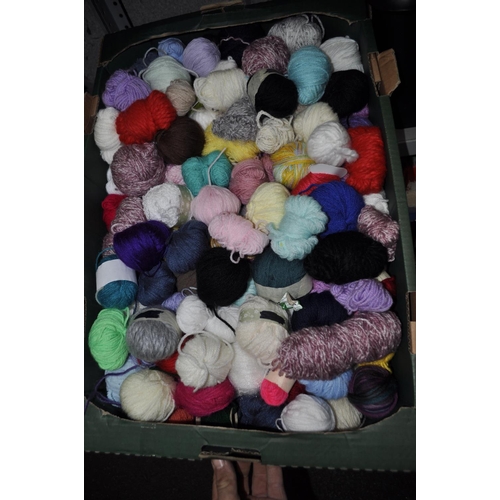302 - LARGE BOX OF KNITTING WOOL