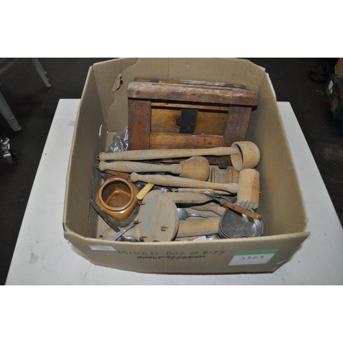 311 - BOX OF WOODEN KITCHEN ITEMS