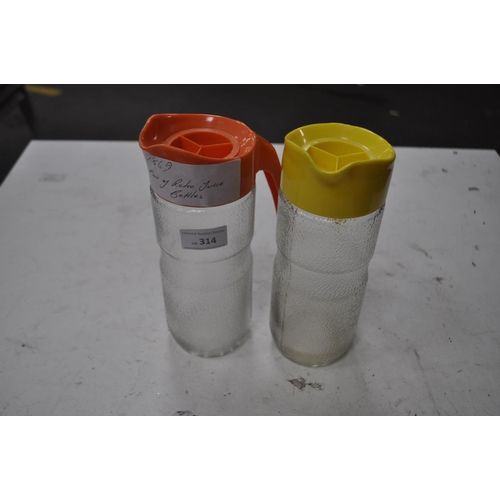 314 - PAIR OF RETRO JUICE BOTTLES