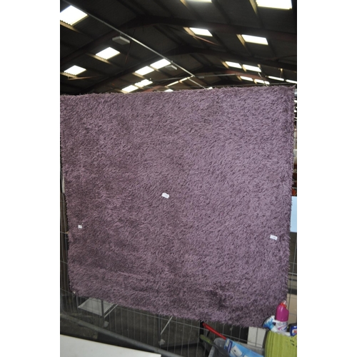 354 - LARGE SHAGGY PURPLE RUG