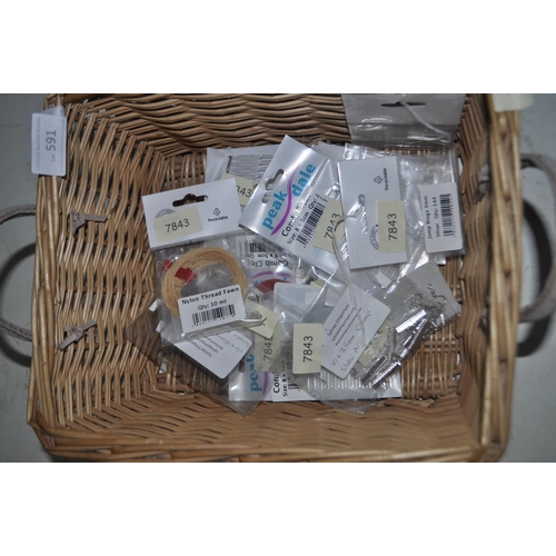 591 - BASKET OF ASST COMBES, CLAMPS, SPRINGS AND NYLON THREAD