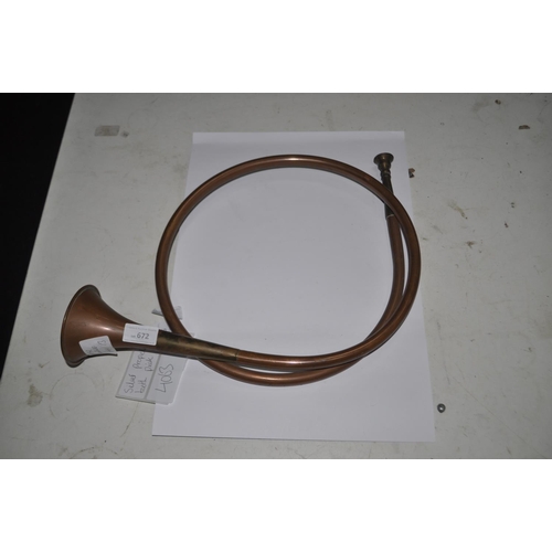 672 - COPPER HUNTING HORN