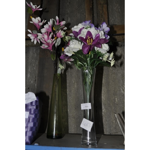 700 - 2 GLASS VASES BY LSA INTERNATIONAL