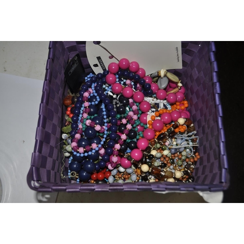 701 - BASKET OF COSTUME JEWELLERY