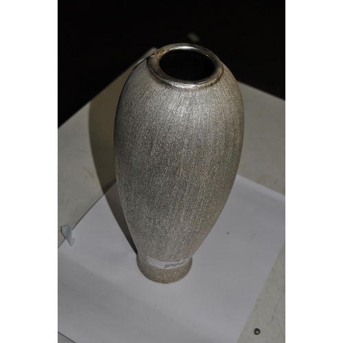 706 - SILVER COLOURED TALL VASE