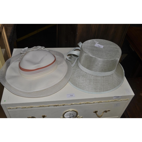 843 - 2 LADIES HATS, PERFECT FOR WEDDING OR HORSE RACING