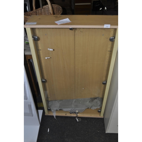 844 - BEACHWOOD GLAZED DISPLAY CABINET