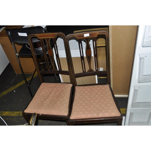 846 - 2 EDWARDIAN MAHOGANY INLAID CHAIRS