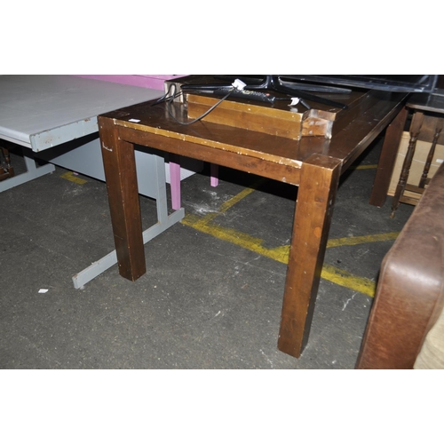851 - STAINED PINE CHUNKY TABLE