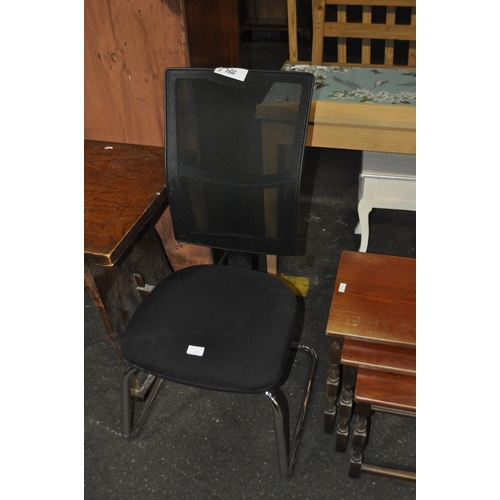855 - BLACK AND CHROME DINING CHAIR