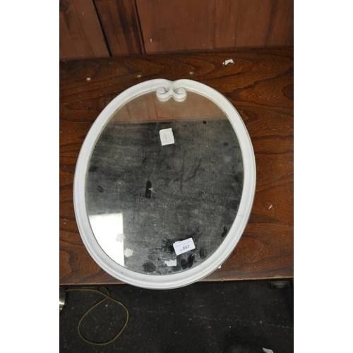 857 - OVAL WHITE CERAMIC WALL MIRROR