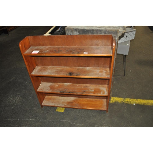 865 - 4 TIER STAIN PINE BOOKCASE