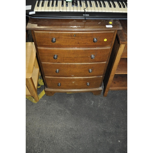 868 - MAHOGANY 4 DRAWER BOW FRONTED CHEST OF DRAWERS