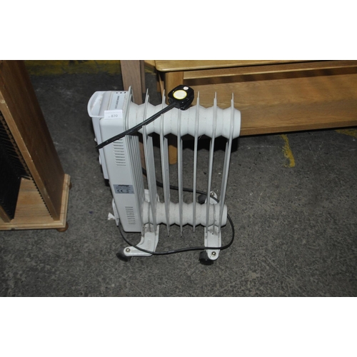870 - OIL FILLED ELECTRIC RADIATOR