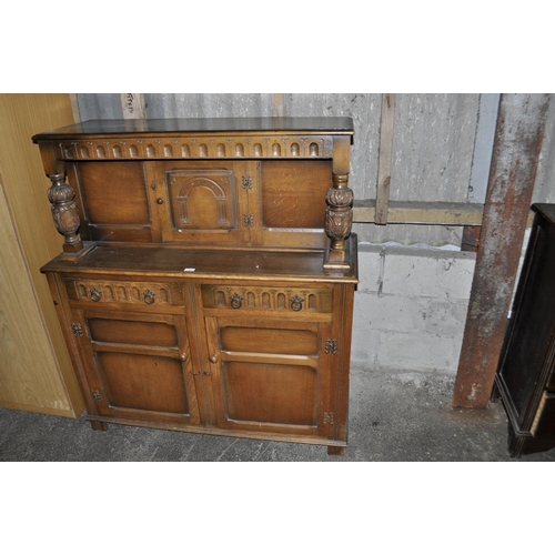 848 - LIGHT OAK COURT CUPBOARD