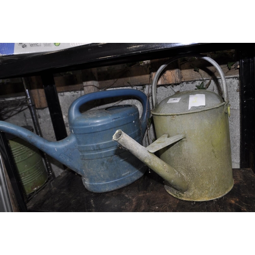 65 - LARGE GALVANISED BELDRAY 2G WATERING CAN AND 1 OTHER