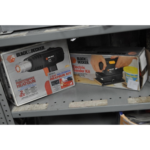 91 - BOXED BLACK AND DECKER SANDER KIT  AND BOXED HEAT GUN