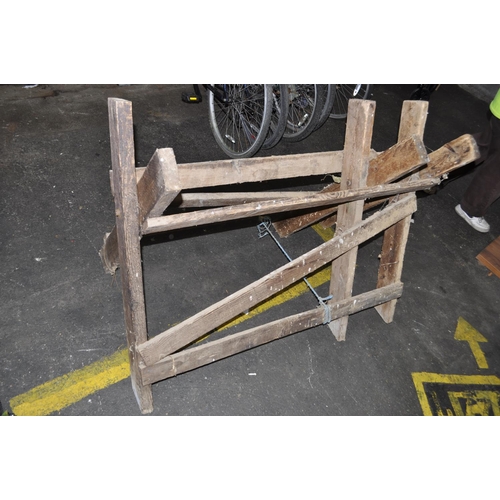 18 - LARGE WOODEN FOLDING SAW HORSE