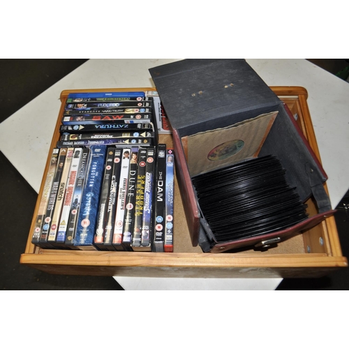 245 - DRAW CONTAINING 45S AND DVDS